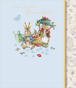 Peter Rabbit Birthday Greetings Card - 7x6 inches Grandad