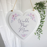 Hanging Sign White Heart 215x218mm