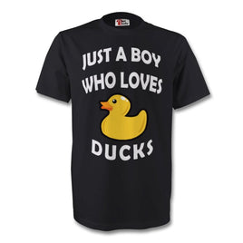 Just A Boy Who Loves Ducks Black T-Shirt