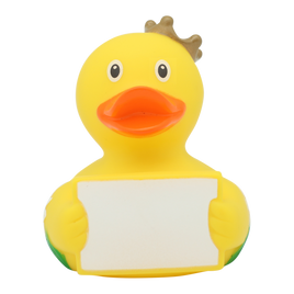 Rubber Duck with Greeting Sign By Lilalu