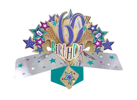 3D Pop Up Cards by Second Nature - 60th Birthday (Stars)