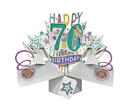 3D Pop Up Cards by Second Nature - 70th Birthday (Stars)