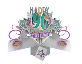 3D Pop Up Cards by Second Nature - 90th Birthday (Stars)