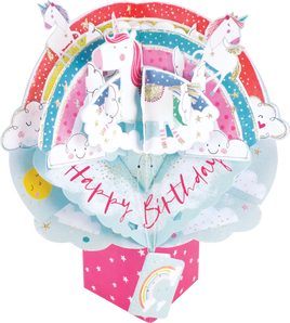 3D Pop Up Cards by Second Nature - Birthday Rainbow & Unicorns