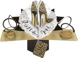3D Pop Up Cards by Second Nature - Birthday Shoes (Leopard)