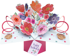 3D Pop Up Cards by Second Nature - Birthday Mixed Flowers