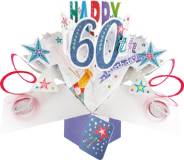 3D Pop Up Cards by Second Nature - 60th Birthday (Bubbly)