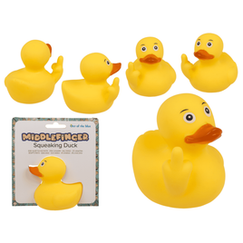 Middle finger Squeaking Duck - 8 cm,
