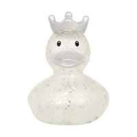 Glitter Silver Duck with Crown