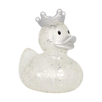 Glitter Silver Duck with Crown
