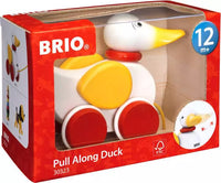 BRIO Pull-along Duck White - Wooden toy for toddlers 19 months up