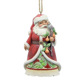 Santa Holding Partidge in Pear Tree Hanging Ornament World Wide Event