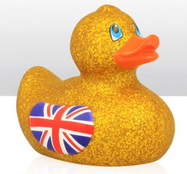 UJ Wing Gold Glitter Rubber Duck 10.5cm