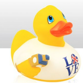 Rubber Duck Holding Big Ben 10.5cm