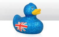 UJ Wing Blue Glitter Rubber Duck 10.5cm
