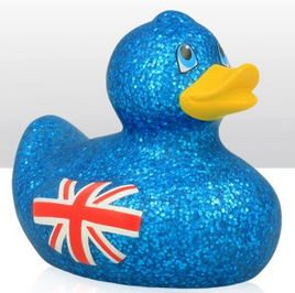 UJ Wing Blue Glitter Rubber Duck 10.5cm