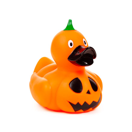 Orange pumpkin Halloween rubber duck bath toy
