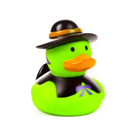 Green witch Halloween rubber duck bath toy