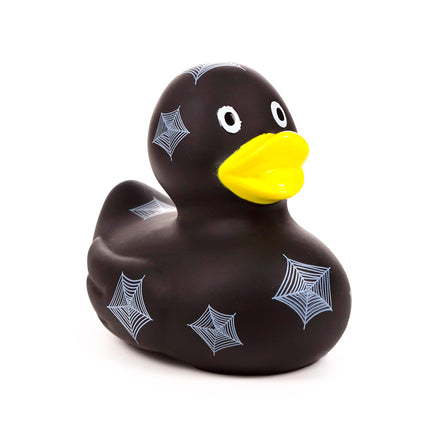 Black spiderweb Halloween rubber duck bath toy