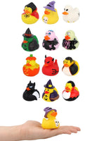 Pack of 12 assorted mini Halloween rubber ducks