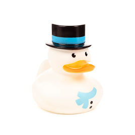White Christmas snowman rubber duck bath toy