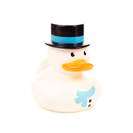White Christmas snowman rubber duck bath toy