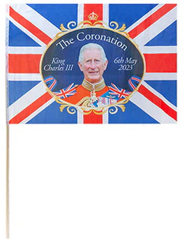 Coronation Flag on Stick - 24" x 16"