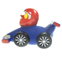 Blue Racing Car Rubber Duck