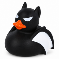 Mini halloween bat rubber duck on a white background