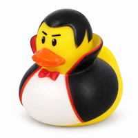 Mini halloween dracula rubber duck on a white background