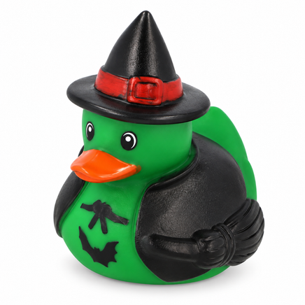 Mini halloween pink skeleton rubber duck on a white background