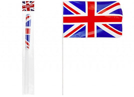 UNION JACK PLASTIC FLAGS 4 PACK 12 X 8