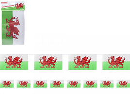 WALES 12ft Rayon Bunting 8" X 5" Flags