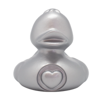 "My Heart" Duck, silver Rubber Duck - Design by Lilalu