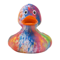 "Rainbow Splash" Duck Rubber Duck - Design by Lilalu