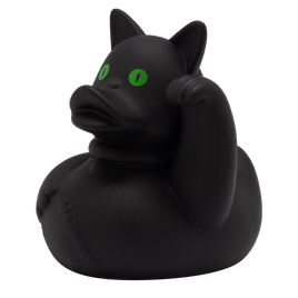 Black Lucky Cat Rubber Duck - Design by Lilalu