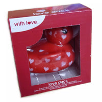 Heart Print Duck In Colour Window Box