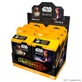 Star Wars: Unlimited Spotlight Deck - Han Solo & Boba Fett - Jump to Lightspeed Set 4 Display - Box of 6