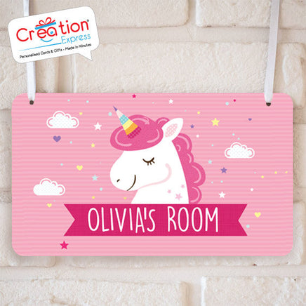 Magical Pink Unicorn - Hanging Plaque