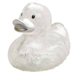 Silver Glitter Rubber Duck