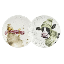 Coupe Plate Set of 2 (cow/duck)