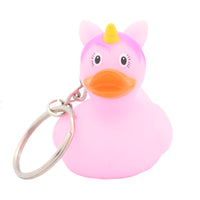 Pink Unicorn Rubber Duck - keyring