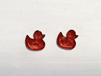 Duck studs - Iridescent copper