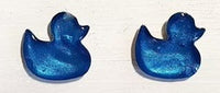 Duck studs - Sea blue pearl