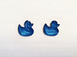 Duck studs - Sea blue pearl