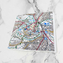 Shrewsbury Ordnance Survey Design Square Greetings Card