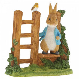 Peter Rabbit™ on Wooden Stile Figurine  - Miniature Figurines