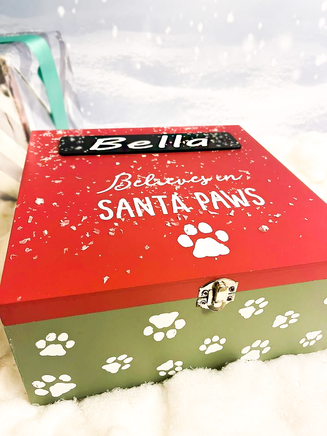 Personalised Wooden Doggy Treat Box - Red