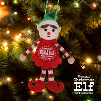 Elf Decoration - Happy Xmas Mum & Dad