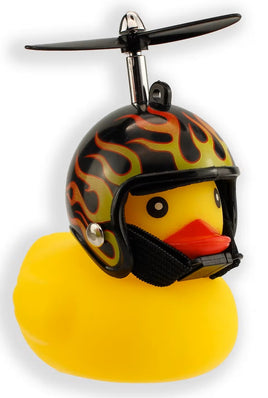 Bicycle Rubber Ducky with Helmet Bike - Flame